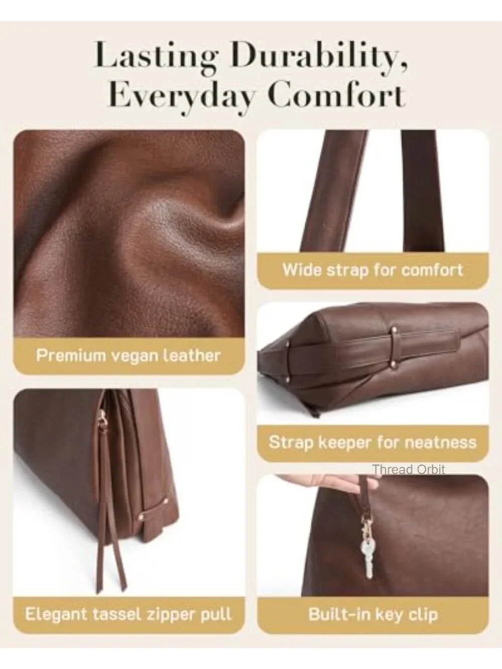 Leather Hobo Bag Women Designer Purse Shoulder Handbags Tote